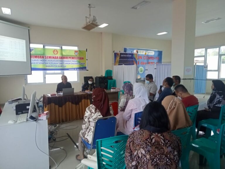 Pertemuan Seminar Akhir Penelitian Survei Indeks Kepuasan Masyarakat Pada Pelayanan Kesehatan Di Rumah Sakit Umum Daerah Luwuk Kabupaten Banggai