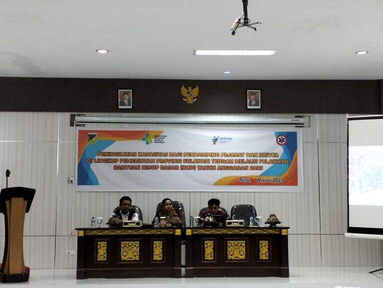 Peningkatan Kapasitas Bagi Pendamping Pejabat dan Driver di Lingkungan Pemerintah Provinsi Sulawesi Tengah Melalui Pelatihan Bantuan Hidup Dasar (BHD) Tahun Anggaran 2023