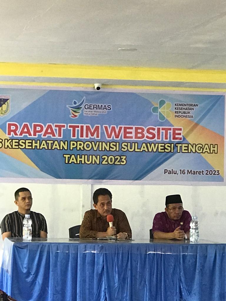 Kegiatan Rapat Tim Website Dinas Kesehatan Provinsi Sulawesi Tengah