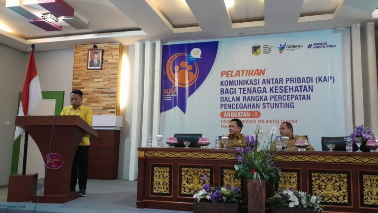 Dinas Kesehatan Provinsi Sulawesi Tengah Menyelenggarakan Pelatihan Komunikasi Antar Pribadi Bagi Tenaga Kesehatan Dalam  Upaya Percepatan Pencegahan Stunting